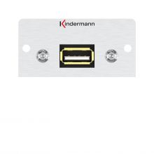 Konnect 50 alu USB 2.0 Halbblende 3,0m Kabelpeitsche Aluminium e