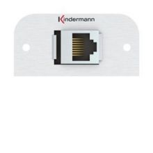 Konnect 54 alu - Cat-6 (RJ45) 1-fach Anschlussblende mit Kabelpe