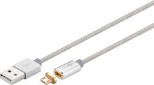 magnetisches Micro USB Kabel 1,5m silber