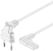 NK 104 W TV-500 Netzkabel Eurostecker gewinkelt/Gerätebuchse gew