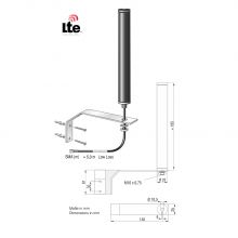 Stationäre Antenne LTE/GSM/UMTS/WLAN inkl. Wandhalter 5,0m SMA(m